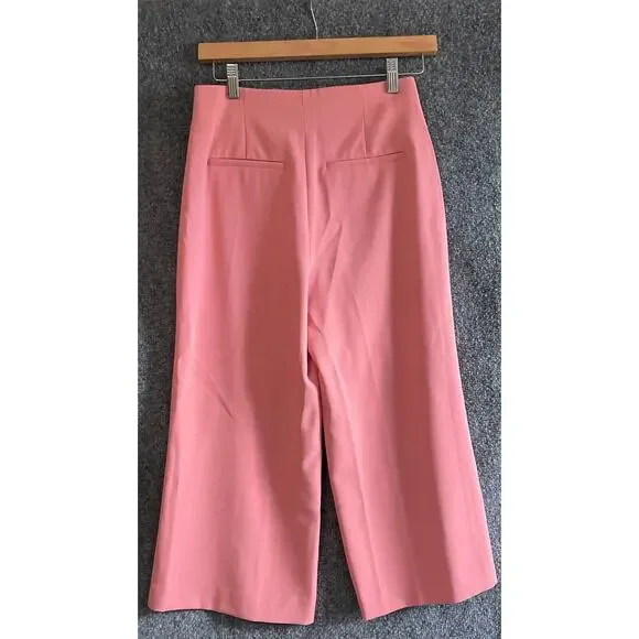Alice + Olivia 0 Pants High Waist Wide Leg Crop in Rose Stacy Bendet NEW